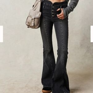 NWT  Free People After Dark Flare Jeans Black 29